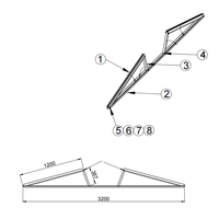 Système de montage solaire sur toit plat triangulaire en aluminium réglable, fabriqué sur mesure pour les projets photovoltaïques commerciaux sur toits.