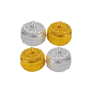 อาหารไทยขนาด10ซมชามขนาดเล็กพร้อมฝาปิดอลูมิเนียมสีทองและสีเงินสำหรับเสิร์ฟอาหารบนโต๊ะอาหารผลิตในประเทศไทย - Product Image 1