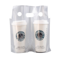 Logo personnalisé Emballage jetable tasse à emporter imprimé bulle thé Café PE PP sacs porte-gobelet sac en plastique