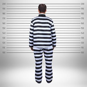 Disfraz de Prisionero SINSEN para Hombre y Mujer, Traje de Recluso a Rayas Blancas y Negras, Disfraz de Cosplay, Talla L - Product Image 4