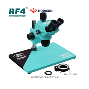 Microscopio Stereoscopico Trinoculare RF4 RF-6565PRO 6.5-65X ZOOM, Base Grande Antipolvere, per Riparazione Cellulari, Formazione e Aggiornamento - Product Image 4