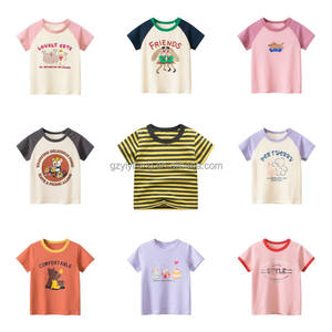 Verano 2023 Nueva <span class=keywords><strong>camiseta</strong></span> para niñas, Top de algodón de manga corta para niños - Product Image 2