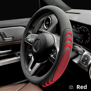 Housse de volant de voiture en daim gris populaire à 4 branches avec logo personnalisé pour hommes, antidérapante, ajustement universel pour la plupart des voitures - Product Image 4