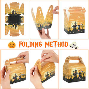 กล่องใส่ลูกกวาดกระดาษลายฮาโลวีนกระเป๋าใส่ของขวัญแบบพกพาสำหรับตกแต่งปาร์ตี้ฮาโลวีน - Product Image 3