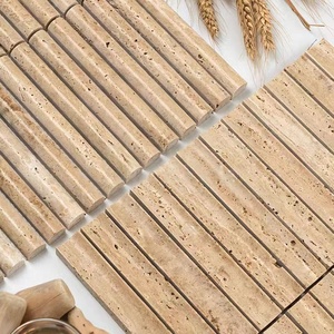 Gạch ốp tường mảnh ghép đá cẩm thạch 3D hình cung lõm lồi, kiểu rãnh nhỏ, dùng cho nhà bếp và phòng tắm - Product Image 5