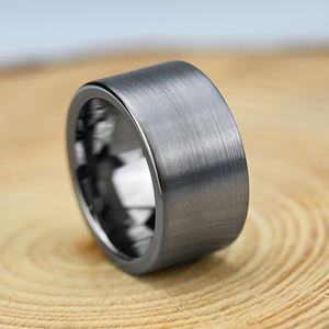 배송 브러시 광택 남성 링 <span class=keywords><strong>12mm</strong></span> 텅스텐 링 높은 폴란드어 파이프 컷 웨딩 밴드 링 읽기 - Product Image 2