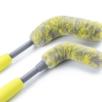 Brosse de detailing pour jantes FWB-002 en laine synthétique haute densité, manche flexible en mousse EVA/TPR, fibres importées anti-rayures pour
