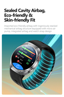 Montre connectée ECG 1,43 pouces AMOLED avec moniteur de santé IA, tensiomètre à pompe à air, fréquence cardiaque, SpO2, détection de fatigue, SOS et suivi d'activité