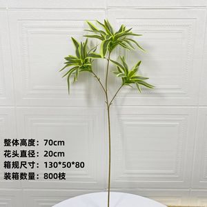 Ramo de Bambú y Lirios Artificiales, Hojas de Alta Simulación, Decoración Verde para Interiores, Bodas y Hogar - Product Image 4