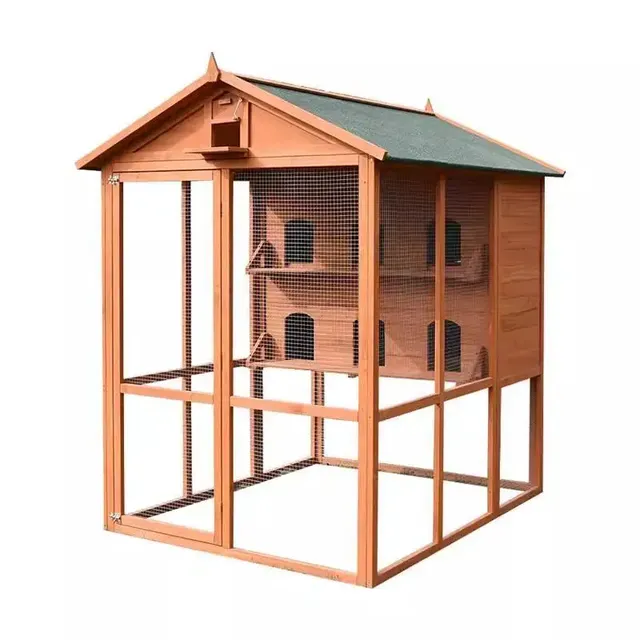 Fashion Large Bird Cage Elegant Walk-in Aviary, Sustainable Outdoor Waterproof Wooden Pigeon House for Birds