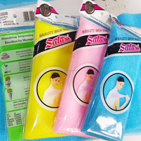 Serviette de bain exfoliante pour le corps la plus douce et colorée Serviette de douche en nylon Serviette de nettoyage pour le corps pour le massage