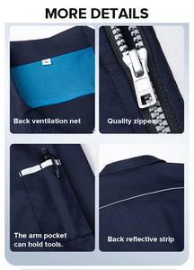 Men's Summer Quick-drying <strong>Work</strong> Jacket <strong>Top</strong>-Polyester &amp; Cotton Breathable &amp; Moisture Wicking Tooling Workshop <strong>Cover</strong> - Product Image 6