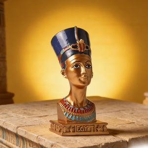 Busto in Resina della Regina Nefertiti dell'Antico Egitto, Figurina Dipinta, Scultura Artistica per Arredamento Casa, Souvenir Fujian - Product Image 4
