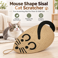 Tapis à gratter pour chat en sisal, forme souris, mural, à suspendre, pour l'entretien des griffes, protection de meubles, intérieur