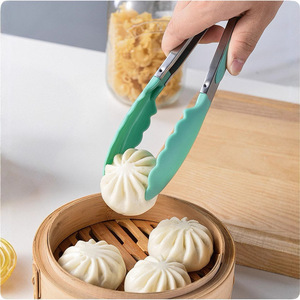 Stainless Steel Kitchen Tongs Silicone Handle BBQ Tong Non-Slip Food Tong Utensil Cooking <b>Clip</b> Clamp Salad Serving Baking Tool - Product Image 4