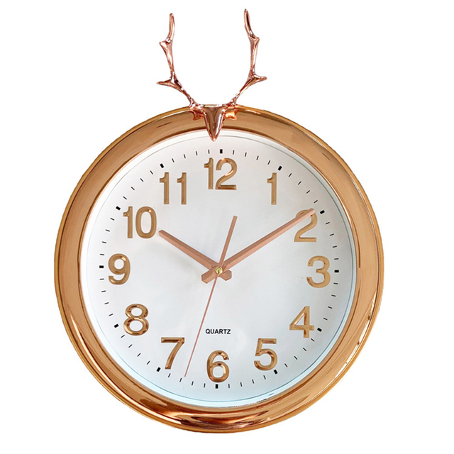 Cheap Wholesale Easy to Read Design Dear Head Round Wall Clock