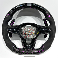 Volant en fibre de carbone forgé violet clair avec éclairage LED pour Volkswagen MK8 MK7 MK6 Golf R GTI GTD GTE Polo GTI Golf 8 Golf 7