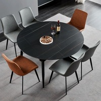 Ensemble de chaises de table à manger en pierre de marbre de luxe moderne extensible et pliable, 4, 6 8 places, meubles de salle à manger complets