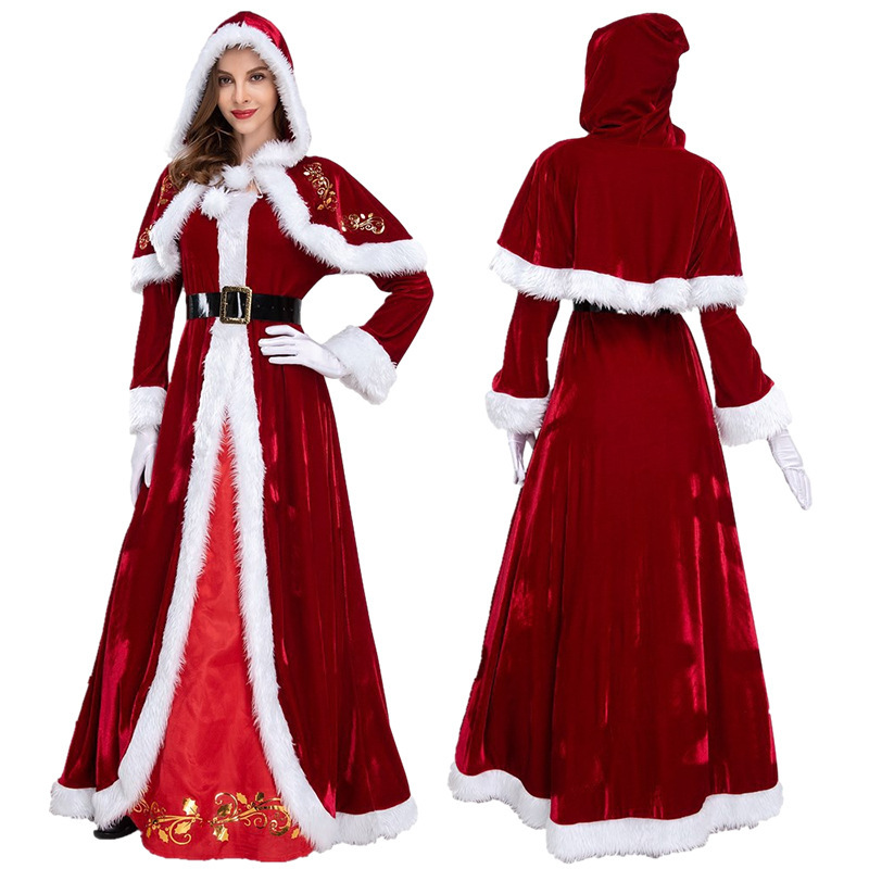 8686 [Robe châle à capuche avec ceinture et gants]