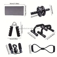 Kepler KC634 Offre Spéciale Kit Rouleau Abdominal, Barre de Push-Up, Corde à Sauter, Poignée de Musculation, Genouillère pour Entraînement Abdominal et Renforcement du Tronc