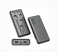 Banco de Energía LGC L-A80 de 10000mAh con Cable Integrado, Cuatro Funciones, Interfaces Tipo-C, Salida de 10W, Material ABS, Indicador de Nivel de Batería