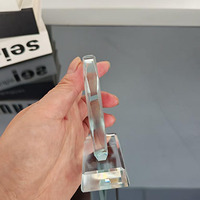Trophée en cristal octogonal vierge, vente en gros d'usine, impression UV personnalisée, gravure laser, plaque en verre pour cadeau souvenir