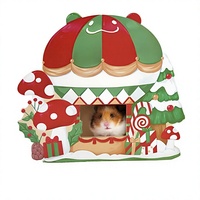 Cache-cache personnalisé en acrylique pour hamster, thème Noël, décoration de cage, maison de rangement pour petits animaux, lit pour animaux de compagnie