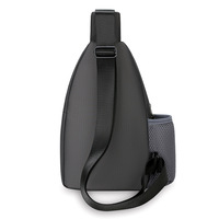 Sac de poitrine imperméable pour homme avec porte-bouteille latéral en maille, sac banane décontracté pour homme, sac à bandoulière en Oxford pour l'extérieur