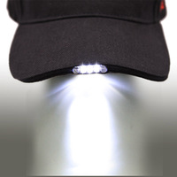 Cappello da baseball a led in cotone a 5 pannelli unisex di alta qualità illumina il berretto a led