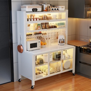 Kitchen <b>sideboard</b>, multi-tiered vegetable cutting table, movable multi-functional work surface, large-capacity household - Product Image 4
