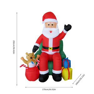 8.2FT <span class=keywords><strong>Noël</strong></span> Gonflable <span class=keywords><strong>Père</strong></span> <span class=keywords><strong>Noël</strong></span> Décor De Vacances En Plein Air, <span class=keywords><strong>Père</strong></span> <span class=keywords><strong>Noël</strong></span> Géant avec Ours et Cadeaux Pelouse Jardin Gonflable Cour Ornement - Product Image 5
