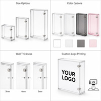 Boîte de présentation de cartes à collectionner en acrylique personnalisée, boîte de rangement magnétique pour objets de collection, boîte transparente avec couvercle, fournisseur d'usine en gros OEM