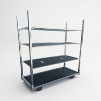 Chariot de transport d'outils de jardinage danois remorquable avec étagères en contreplaqué, antirouille, pour ferme florale et pépinière