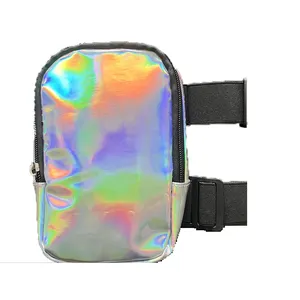 Cheap Price 8 Inches PU Holographic Drop Leg Bag Waterproof Women Carnival Thigh Bag