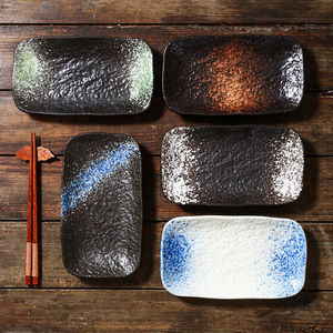 ชุดจานเซรามิกพอร์ซเลนสไตล์ญี่ปุ่นรักษ์โลก ขนาด 8 นิ้ว รูปทรงสี่เหลี่ยมผืนผ้า สำหรับเสิร์ฟซูชิ สลัด เหมาะสำหรับโรงแรม - Product Image 6