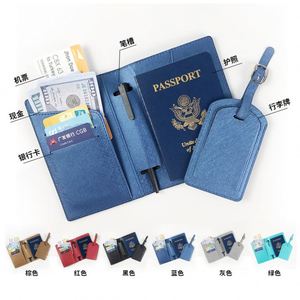 Porta Pasaportes de Viaje de PU de Lujo al por Mayor, Funda de Cuero y Juego de Etiquetas para Equipaje, Logotipo Personalizado, Sublimación en Blanco - Product Image 2