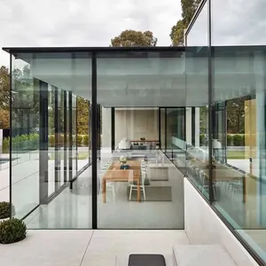 现代法国设计日光浴室灯澳大利亚玻璃日光浴室，配有光伏丙烯酸板铝框架和中空玻璃屋顶