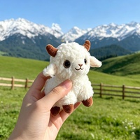 Nouveau produit : Porte-clés en peluche mignon et créatif en forme de mouton de dessin animé, idéal comme jouet pour enfant, pendentif pour sac d'école, cadeau promotionnel en gros
