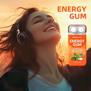 OEM Quick Boost Energy & Focus 50mg Caféine Gomme Vitamines B6 & <span class=keywords><strong>B12</strong></span> Taurine <span class=keywords><strong>Vegan</strong></span> Zéro Calorie Gomme Menthe Fraîche Goût Gomme Énergie - Product Image 4