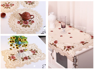 Tùy Chỉnh Handmade Flower Bảng Runner Thêu Wedding Party Khách Sạn Hộ Gia Đình Bảng Runners - Product Image 2
