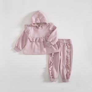 Engenepapa abito invernale per bambine <span class=keywords><strong>pantaloni</strong></span> Top in <span class=keywords><strong>velluto</strong></span> con cappuccio 2 pezzi Set di abbigliamento per bambini - Product Image 5