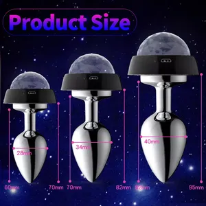Yeni ürün ses kontrollü LED ışıklı anal <span class=keywords><strong>plug</strong></span> metal popo fiş prostat masajı Anal oyuncaklar kadınlar için - Product Image 5