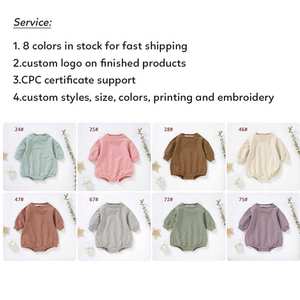 优质有机棉婴儿短款婴儿泡泡连身裤 - Product Image 3