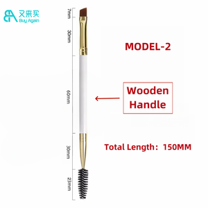 Strumenti per il trucco all'ingrosso <span class=keywords><strong>accessori</strong></span> per il trucco singolo spazzola per il trucco in legno double face double face angolato spoolies sopracciglio pennello - Product Image 4