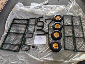 <strong>Cart</strong> Yard Garden Utility <strong>Wagon</strong> <strong>Dump</strong> Lawn Heavy Duty Wheelbarrow Trailer Steel - Product Image 3