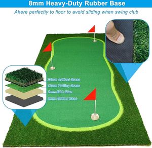 Grand tapis d'entraînement de golf professionnel avec <span class=keywords><strong>gazon</strong></span> <span class=keywords><strong>artificiel</strong></span> réaliste et 3 drapeaux pour enfants, pour putting intérieur/extérieur - Product Image 4