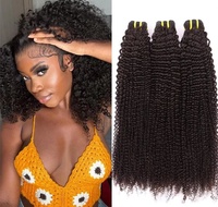 Extensiones de Cabello Humano 100% Natural, Ondulado, Rizado, Liso, con Cutícula Alineada, Color Negro Natural, Venta al Por Mayor