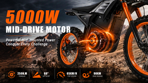 Moto électrique tout-terrain K2 72V 2000W ODM pour adultes, <span class=keywords><strong>Enduro</strong></span> CE 65km/h, 3 vitesses, moto électrique tout-terrain, moto, vélo - Product Image 3