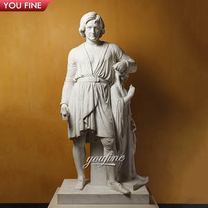 Sculpture de Jason avec le manteau d'or en marbre grandeur nature pour jardin, à vendre - Product Image 4