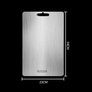 Planche de découpe en titane pour cuisine, en acier inoxydable 304, épaissie, double face, qualité alimentaire, portable, pour fruits et viandes - Product Image 2